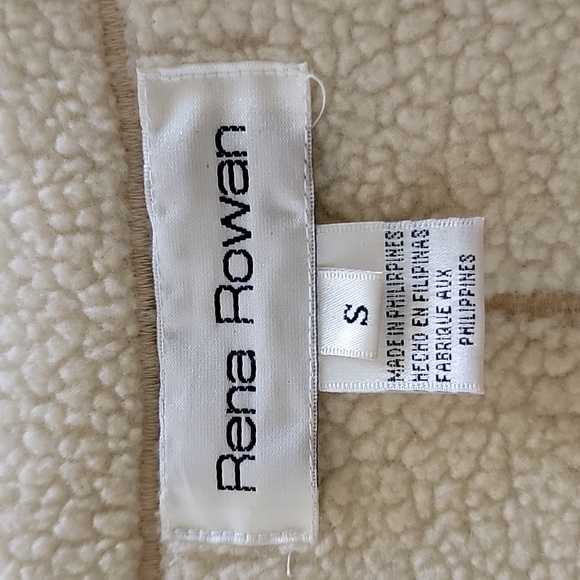 RENA ROWAN Faux Suede and Sherpa Jacket/Coat Tan Beige Size S - Picture 5 of 13
